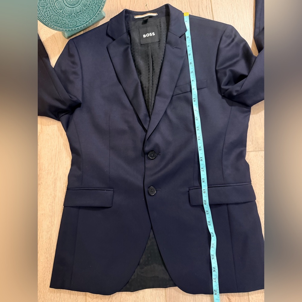 Boss Navy Blue Two-Button Suit set Size US36R Blazer and Pant US32R - Picture 12 of 16